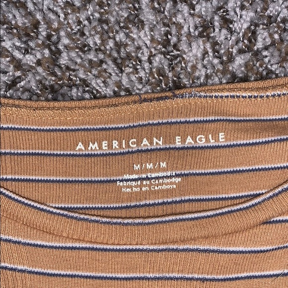 AMERICAN EAGLE STRIPPED RIBBED SHIRT - Picture 2 of 4